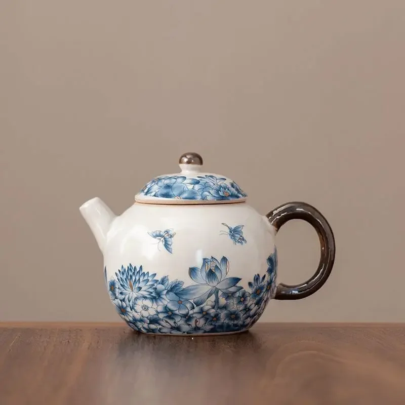

Ru Kiln Dragon Egg Teapot Retro Chinese Household High-end Ceramic Open Film Can Brew Tea Bowl Kung Fu Tea Set