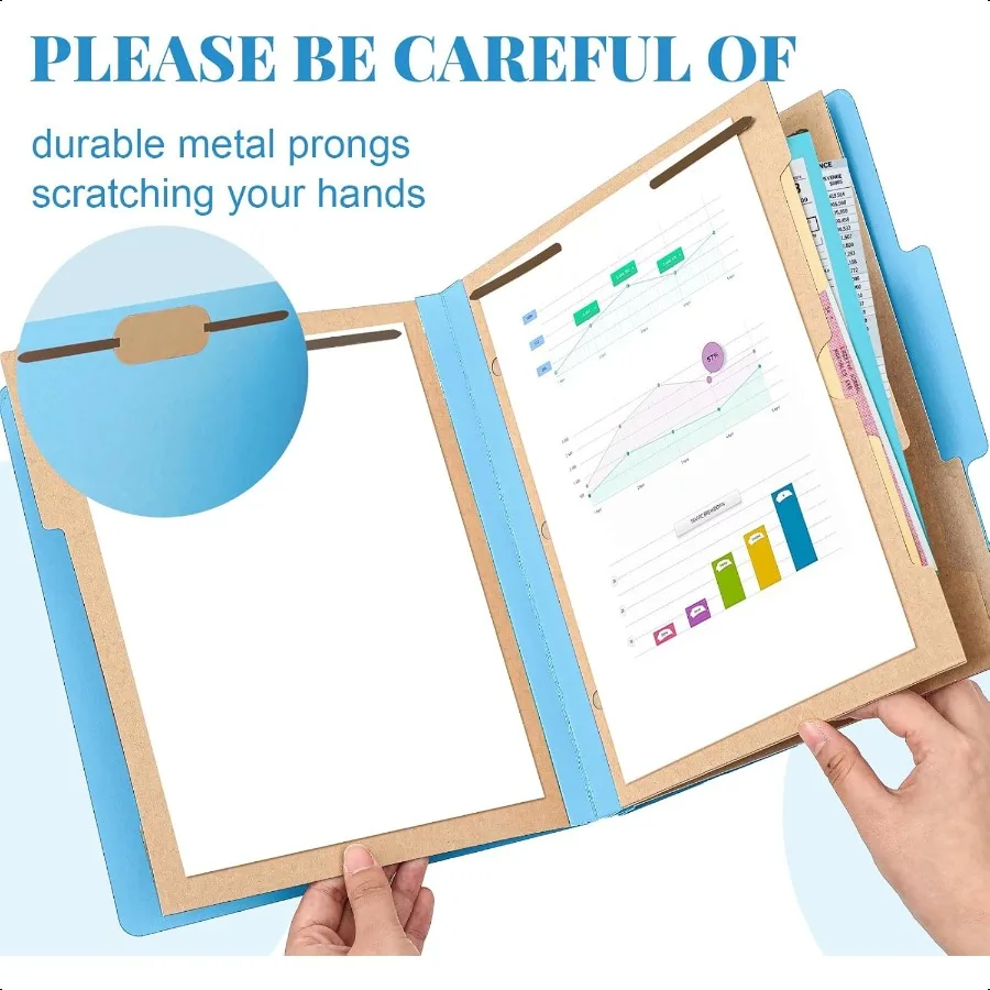 12 قطعة من مجلدات تصنيف Prboard مع 3 فواصل جيب 2 بوصة توسيع شديدة التحمل 2 شوكات قفل مجلد ملفات الموظف f