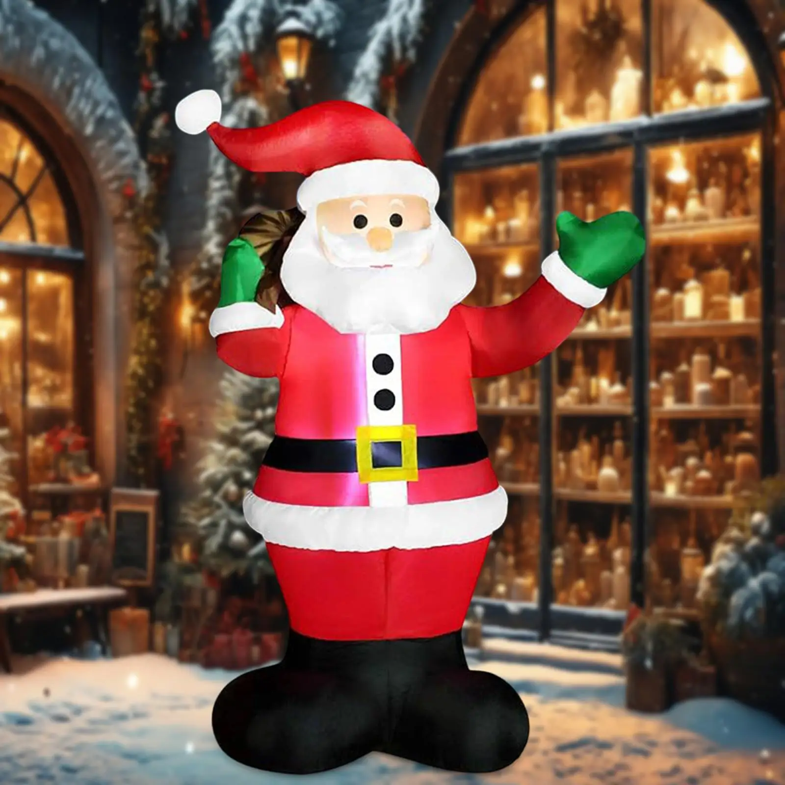 

Надувное Рождественское украшение Санта-Клауса на открытом воздухе, 6 футов, светодиодная подсветка, модель двора, украшение для газона, патио, праздничный