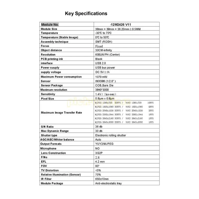 Q5WA 12MP USB Webcam IMX586 Sensoring 4K 30FPS Записывает 90 градусов.