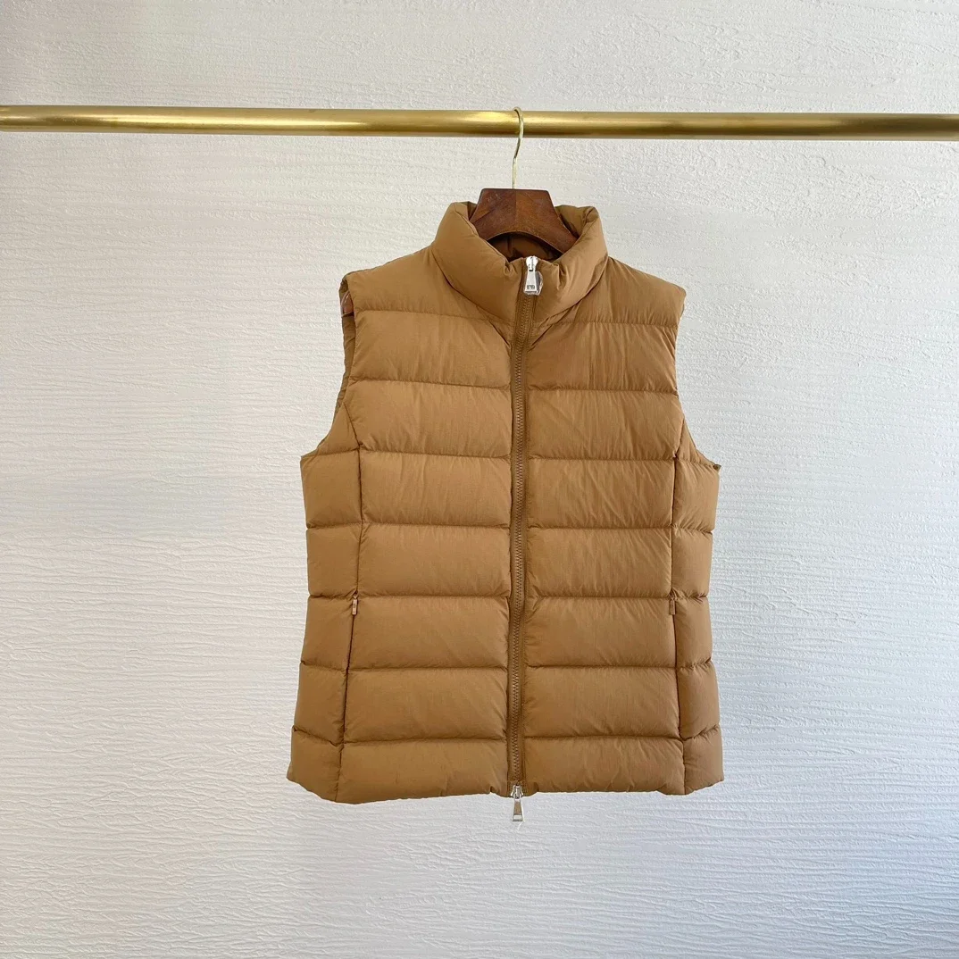 High Quality Black Brown Sleeveless Matte Down Quilted Vest