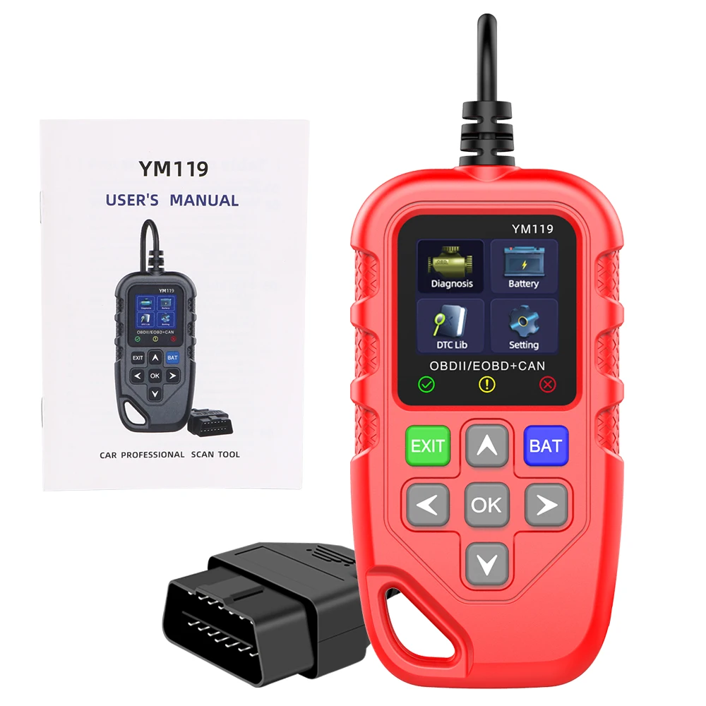 Car Auto Diagnostic Tool Multi-language OBDII Scanner YM119 OBD2 Code Reader Read Vehicle Information Work for all cars