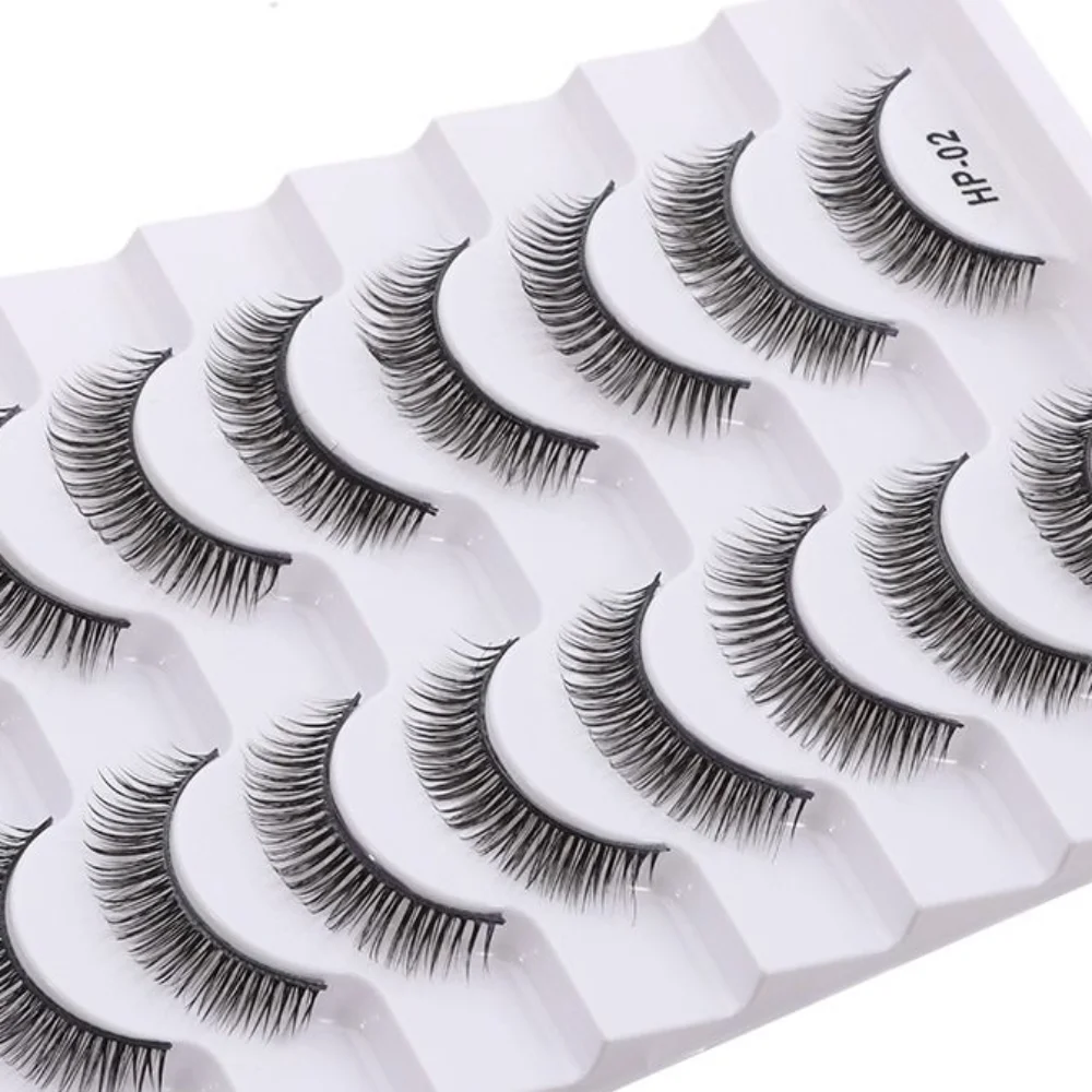 10 Par Nowych Naturalnych Długich Sztucznych Rzęs Puszyste Czarne Rzęsy z Trzonkiem 3D z Norek Miękkie Krzyżowane Sztuczne Rzęsy Przedłużanie Rzęs