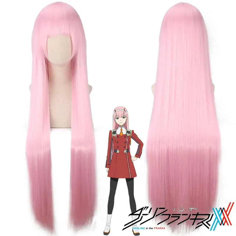 

Anime DARLING in The FRANXX Cosplay Wig 100cm Pink Woman Long Hair Stage Performance Daily Wear Full Wig