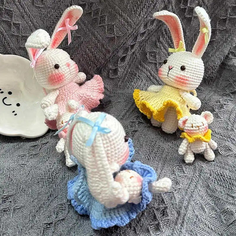 Милая кукла-кролик Hanrted, набор материалов для самостоятельного изготовления, игла для вязания крючком, шерстяной шар, подарок для подруги, лучший друг, аксессуары Faion