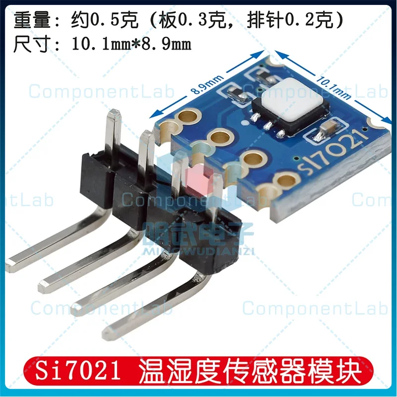 2pcs Si7021 Humidity and Temperature Sensor - High Precision I2C Interface - Industrial Grade SI7021-A20-GM1R Module
