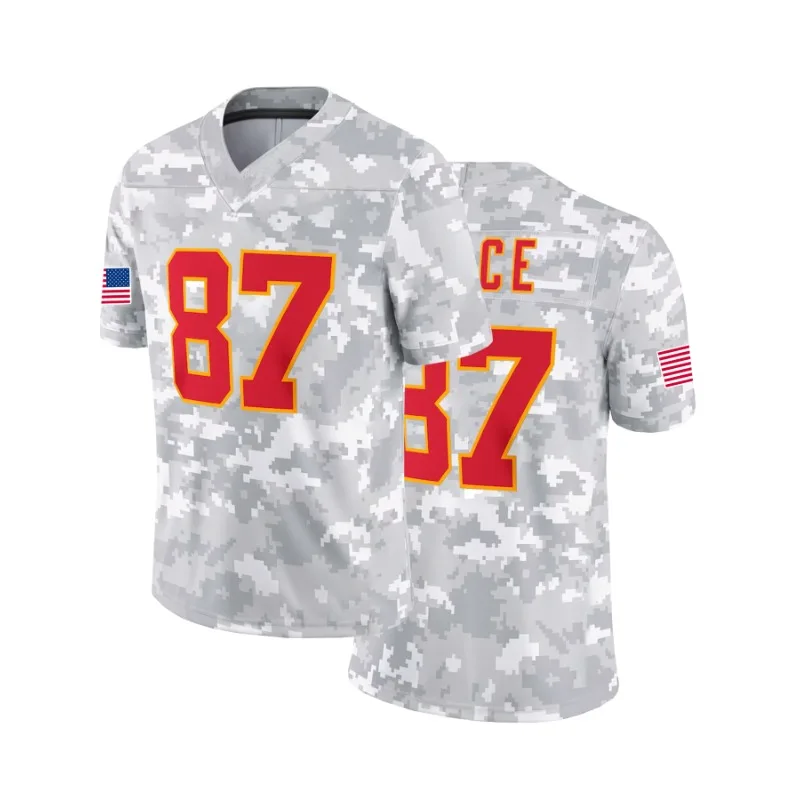 Men's#87 Camo American Football Jersey Kansas City Breathable Chiefs Rugby Uniform Training Exercise Uniform For Men Clothing