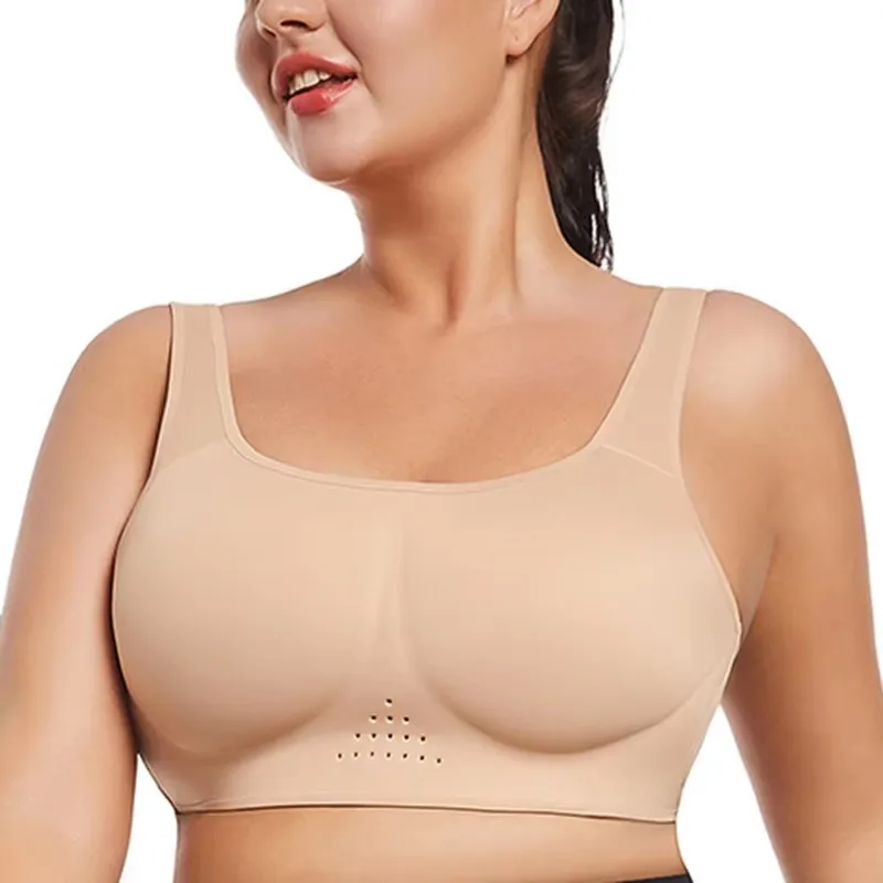 Push-up-BH, glatt, nahtlos, für Damen, kabellos, atmungsaktiv, einteilig, Bralette, weiblich, leicht gepolstert, aktive Dessous, M – 6XL