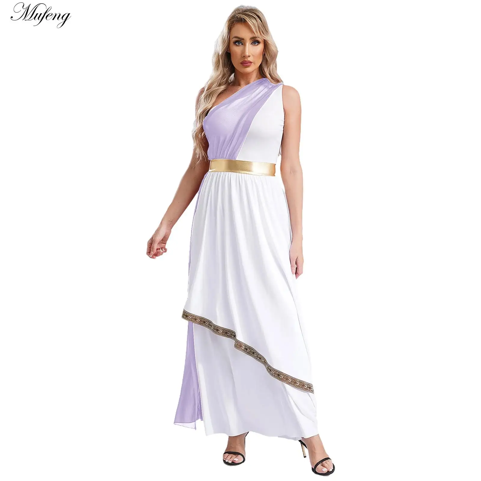 Abito da ballo lirico senza maniche da donna Cosplay di Halloween abito da ballo per danza classica da palcoscenico greco antico