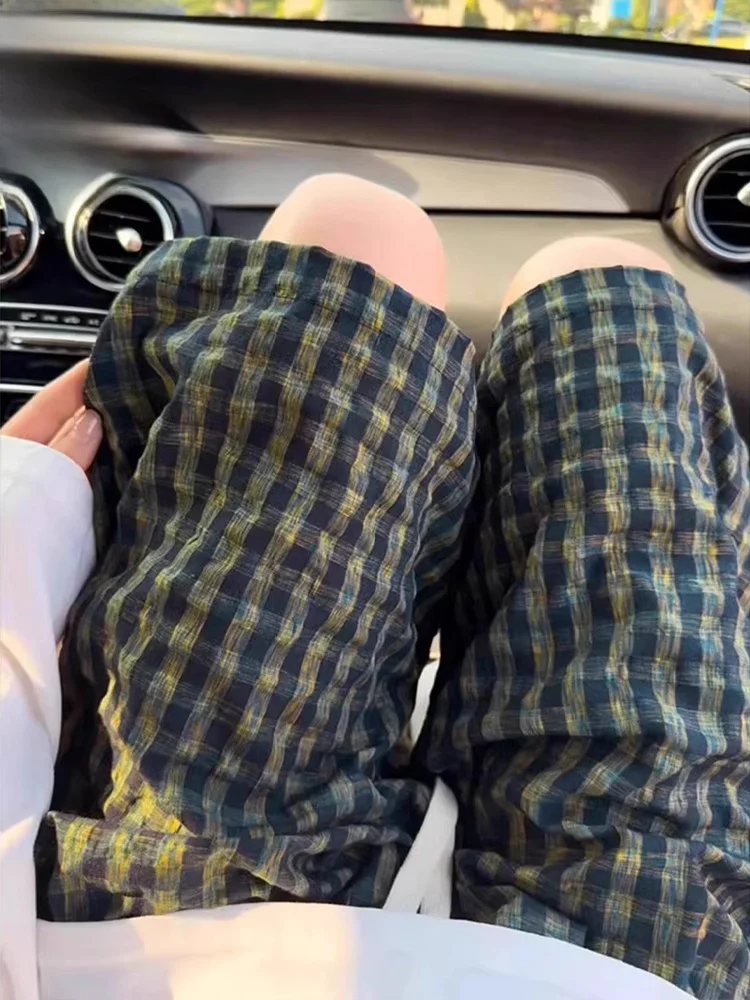 

Ледяная шелковая ткань с пузырьками, спортивная одежда для мужчин и женщин, летняя одежда Qui Dry в клетку с пятью точками, повседневная американская пляжная одежда, дышащая йо...