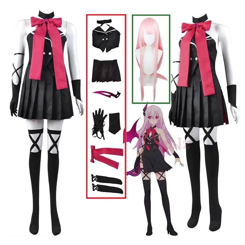 Kitara cosplay dress new anime engage kiss cosplay csotume woman sexy black top skirt gloves socks wig party clothing set MN11