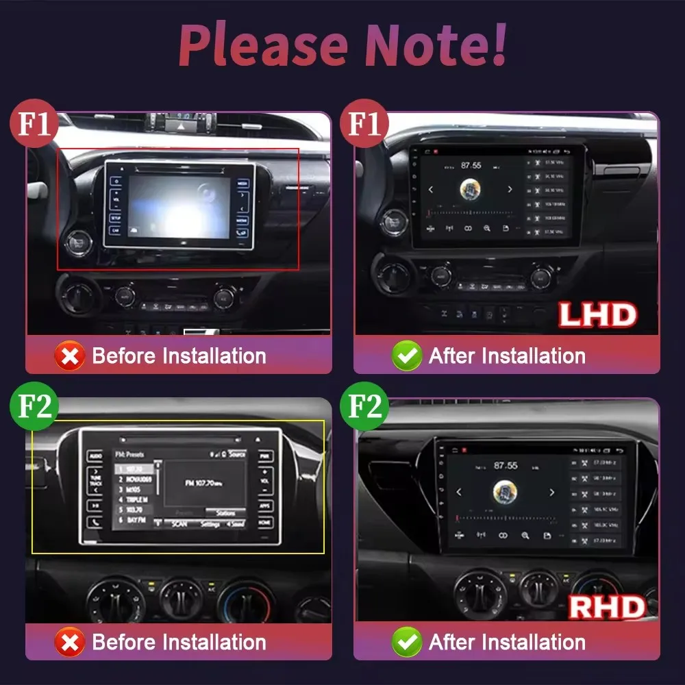 Android 14 Car Radio Carplay For Toyota HILUX REVO VIGO IMV 2016 - 2017 MP5 DSP Multimedia Navigation Player Auto Stereo 5G