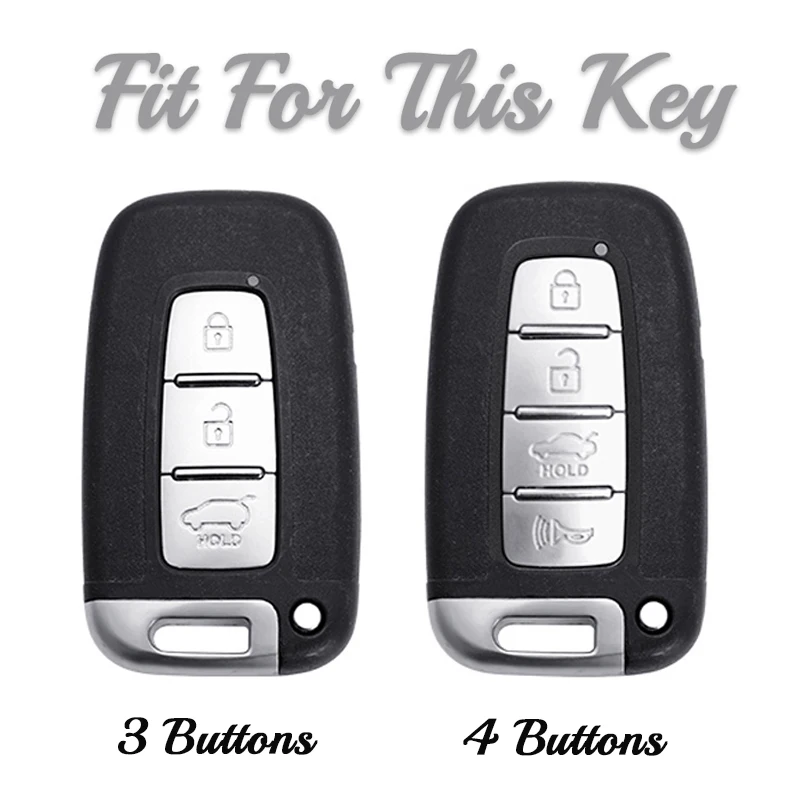 3/4Button TPU Car Key Fob Shell Cover for Hyundai Genesis Coupe Sonata Ix35 for KIA Forte Sportage K2 K5 Smart Key Case Keychain