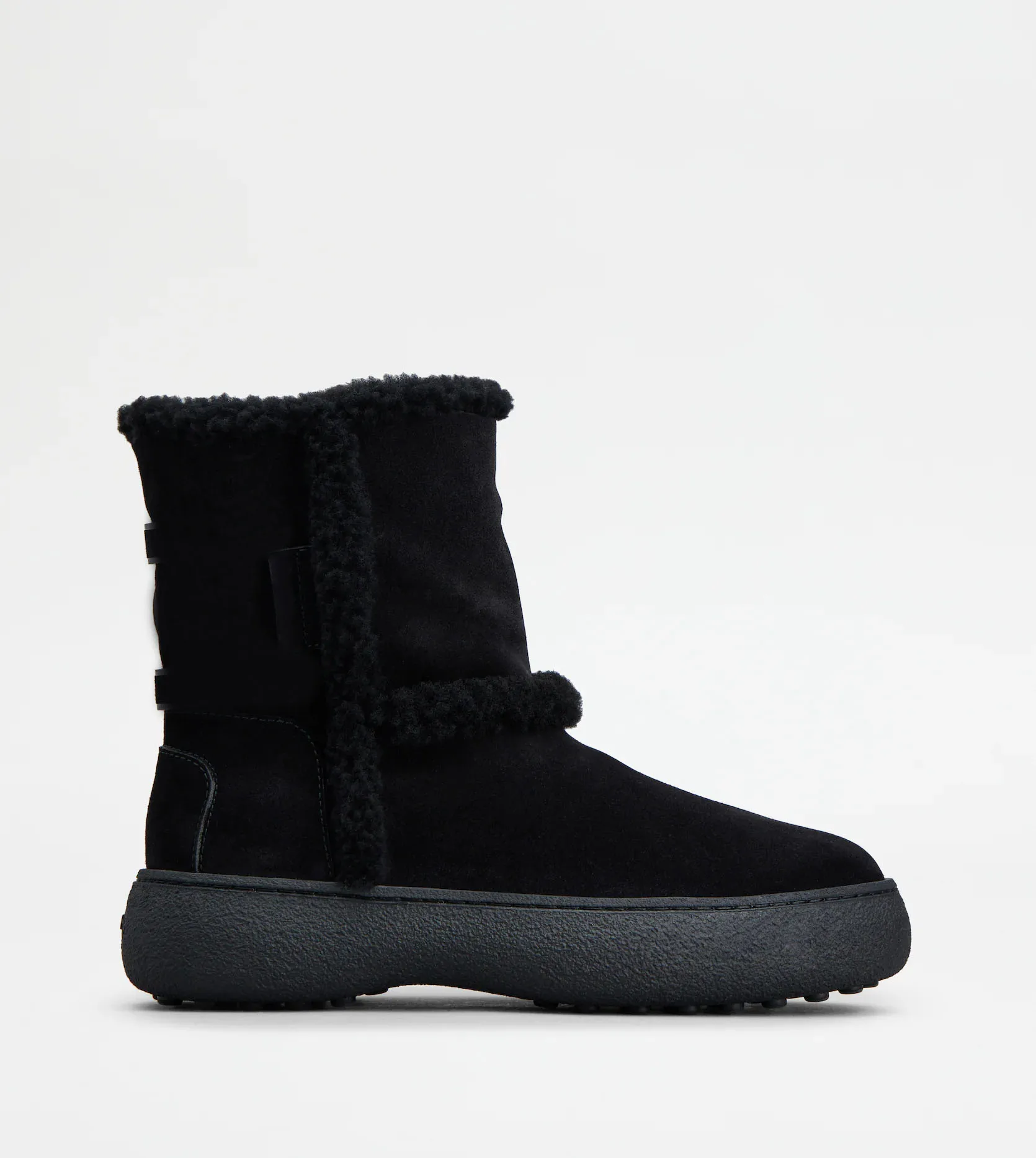 Women's Shoes Chain-detailed Suede Ankle Boots Shearling