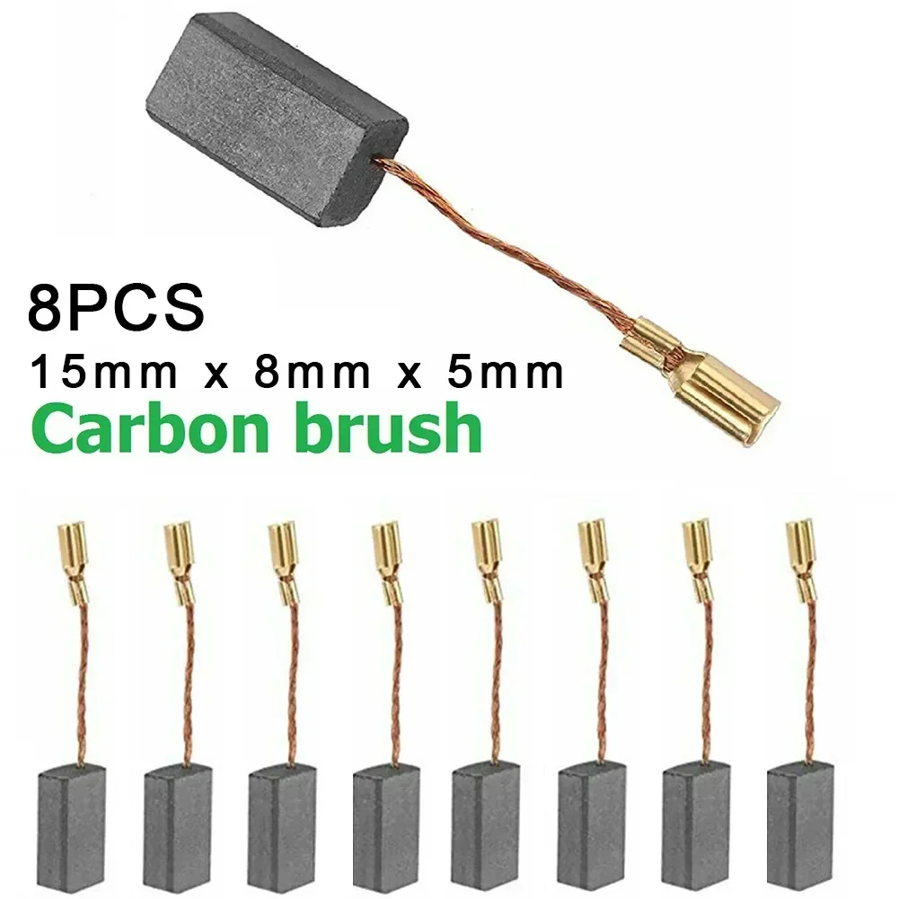 8Pcs Power Tool Carbon Brush For Bosch Angle Grinder Electric Hammer Drill Graphite Brushes 15x8x5mm