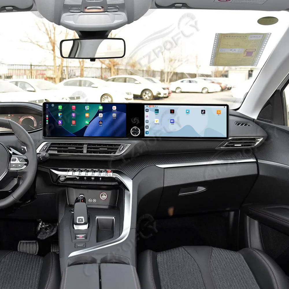 

12,3-дюймовый автомобильный радиоприемник с двойным экраном Android для Peugeot 4008 2016-2022, мультимедийный видеоплеер CarPlay, автомобильный GPS-навигатор, стерео 4G