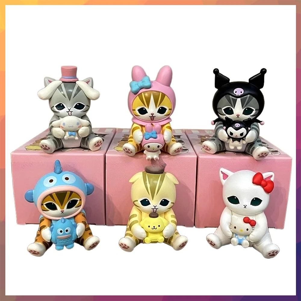 

Новая совместная работа, изображение акулы, кота, Mofusand, уродливая рыбка, кукла, игрушка, дисплей, модная слепая коробка Sanrio, слепая коробка для лица, игрушки и хобби