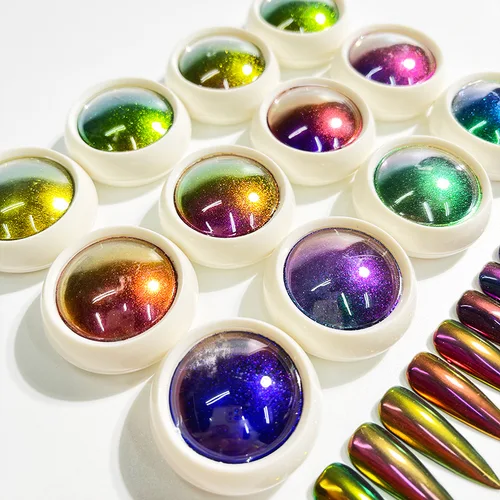 Imagen 2 del producto Polvo holográfico para uñas, Holo fino de arcoíris, espejo de unicornio, efecto láser, pigmento para manicura multicromo, polvo brillante para salón y hogar