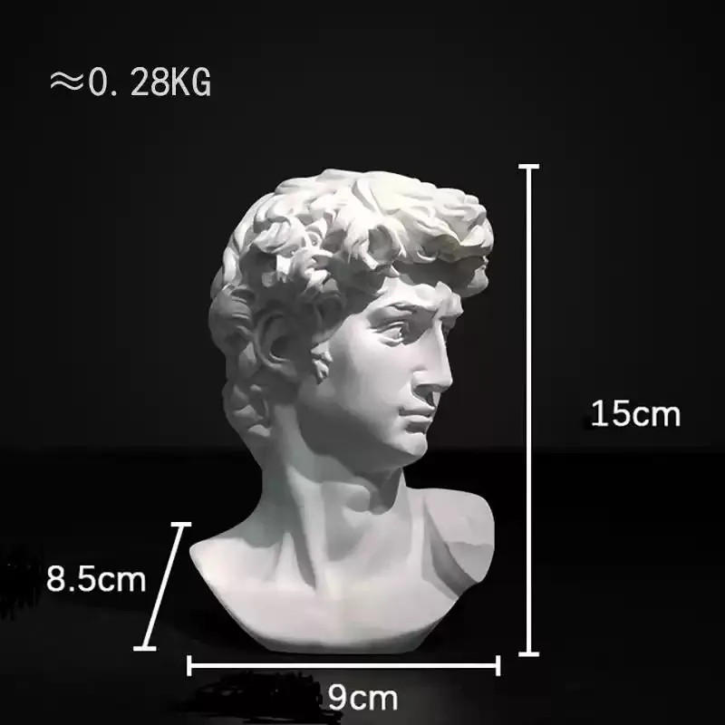 Nordic Style David Gypsum Statue Head Sculpture Sketch Art Ornament Home Living Room Figure Decor Display