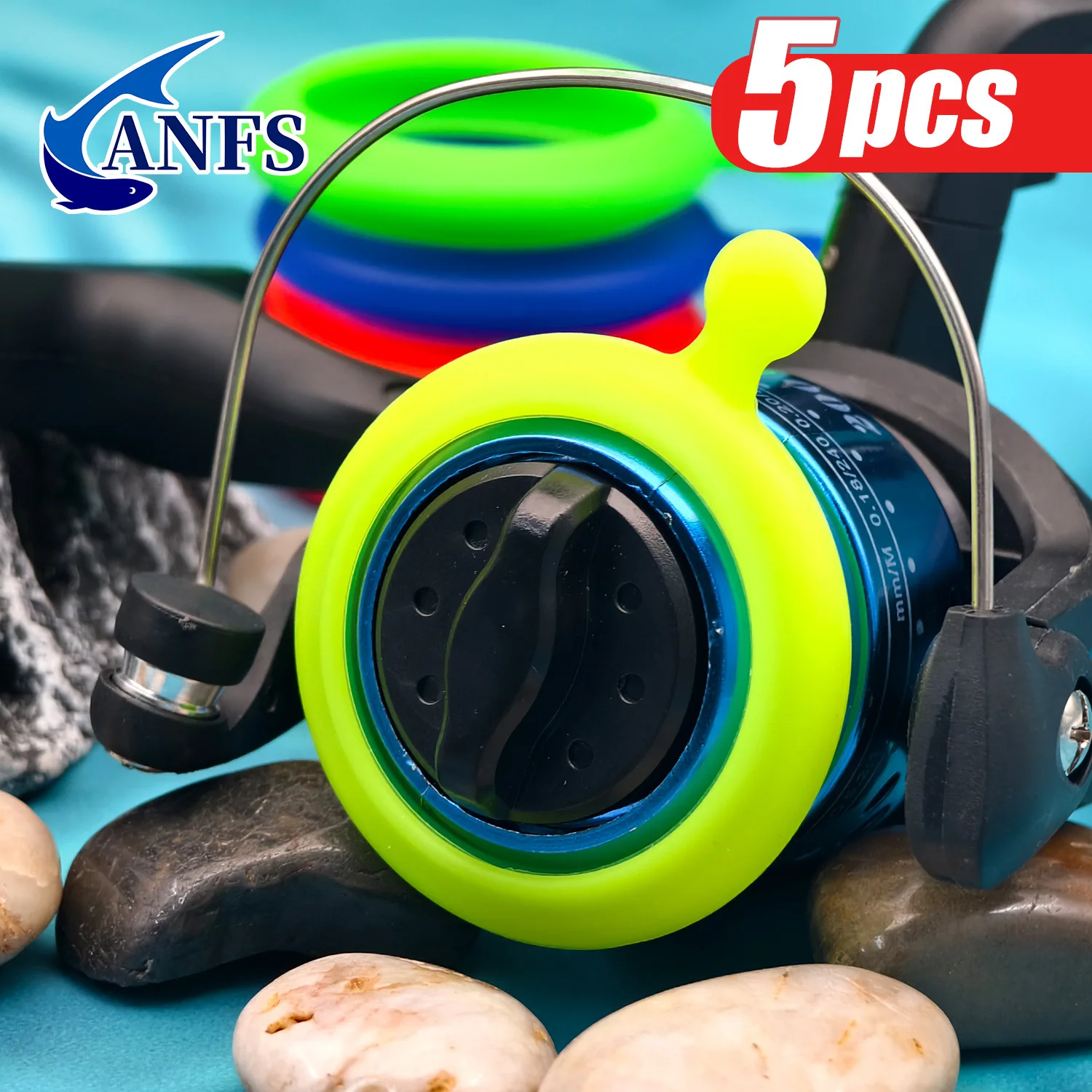 ANFS Pack of 5 Fishing Reel Fishing Spool Protective  Protection Fishing Reel Protection Cover Pole Holder Scratch Resistant