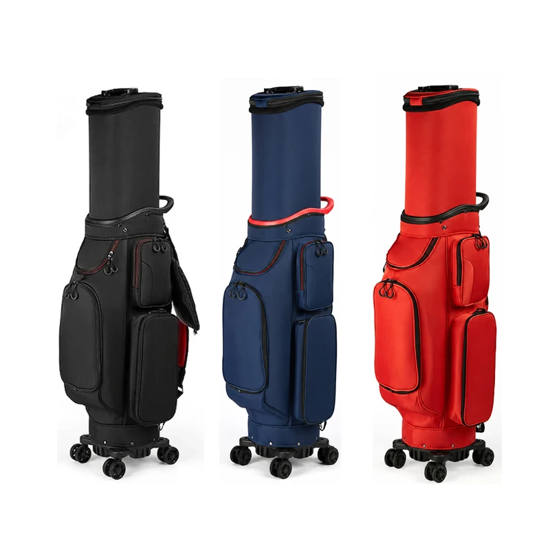 Retractable Four Universal Wheels Golf Club Bag  Nylon Waterproof Golf Travel Bag Custom