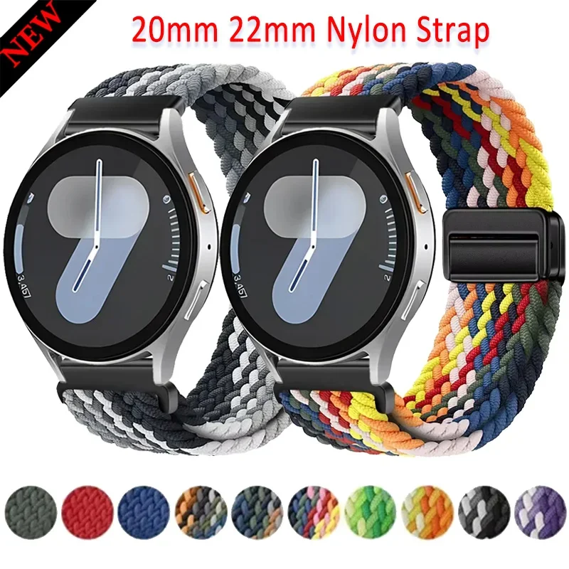 20 mm 22 mm Nylonarmband für Samsung Galaxy Watch 7 6 5 4 FE 40 mm 44 mm Magnetarmband Armband Huawei Watch 5 4 GT6-5 Pro 46 mm