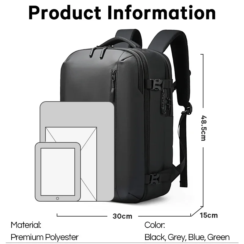 BANGE Hot Travel Casual Backpack 16 inch Vacuum Compression Laptop Backpack Anti-Theft School Backpack Hiking Business Backpacks
