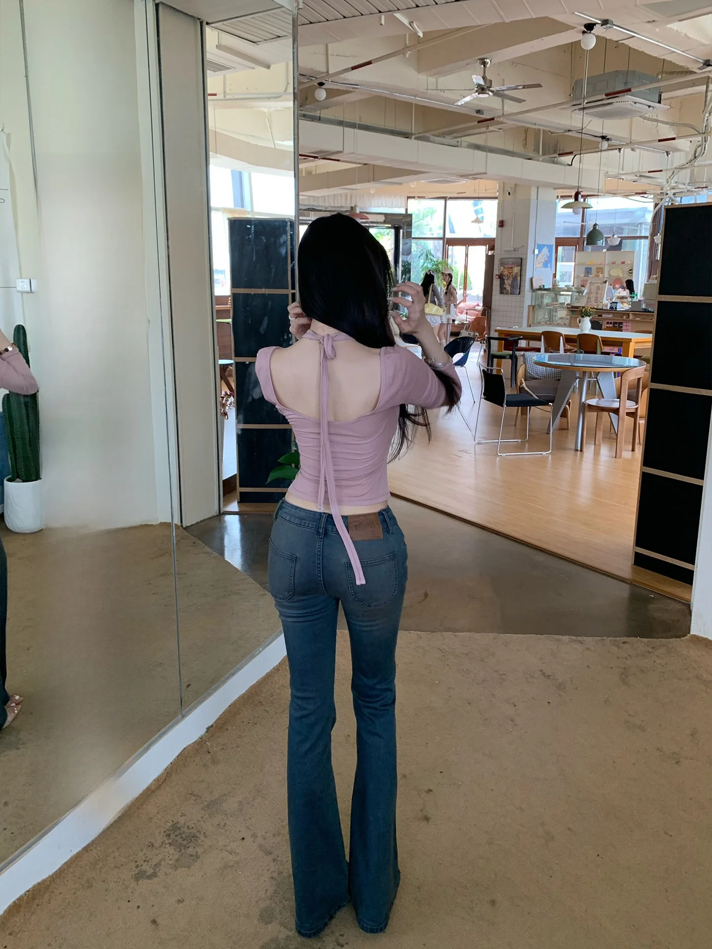 

Low Waist Slim Fit Denim Jeans Women's Fashion Retro Flared Long Pants Autumn Season Casual Wear Yishengpi Brand Hot Girl