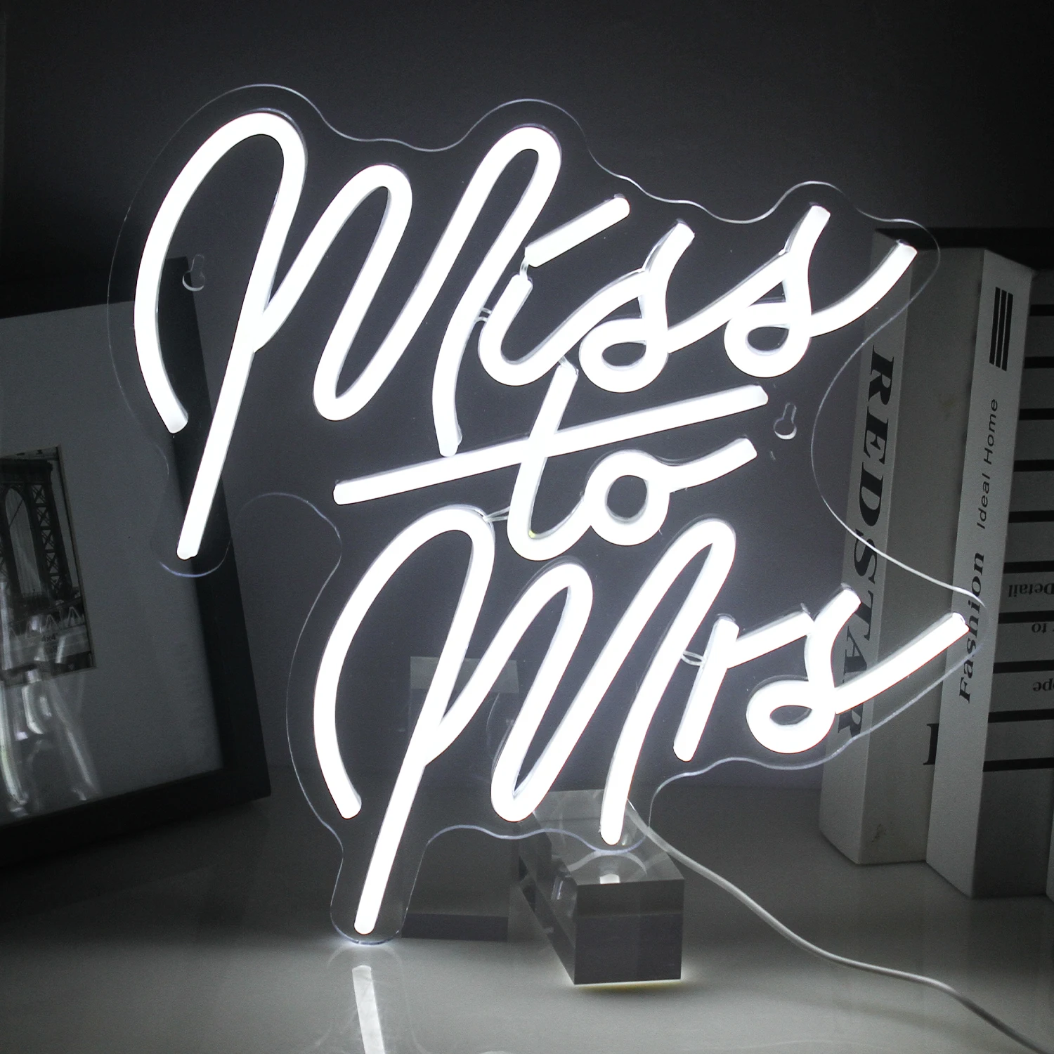 Miss To Mrs Neon Led Wedding Room Decoration Aesthetic Led Bedroom Vibe Luminous Signs Hotel Engaged Wall Decor Letter Light