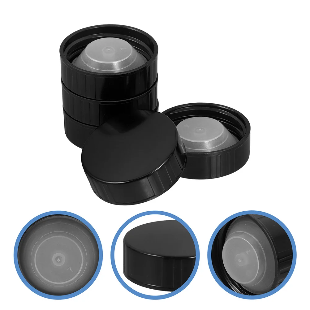 

8 Pcs Bakelite Cover Bottle Screw Lid Lids Wooden Caps for Glass Bottles Bulk Black Replacement