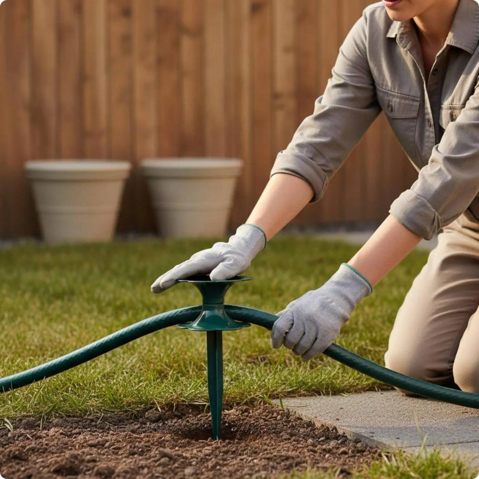 Garden Hose Guide Stake Kink Garden Hose Guide Heavy Duty for Lawn