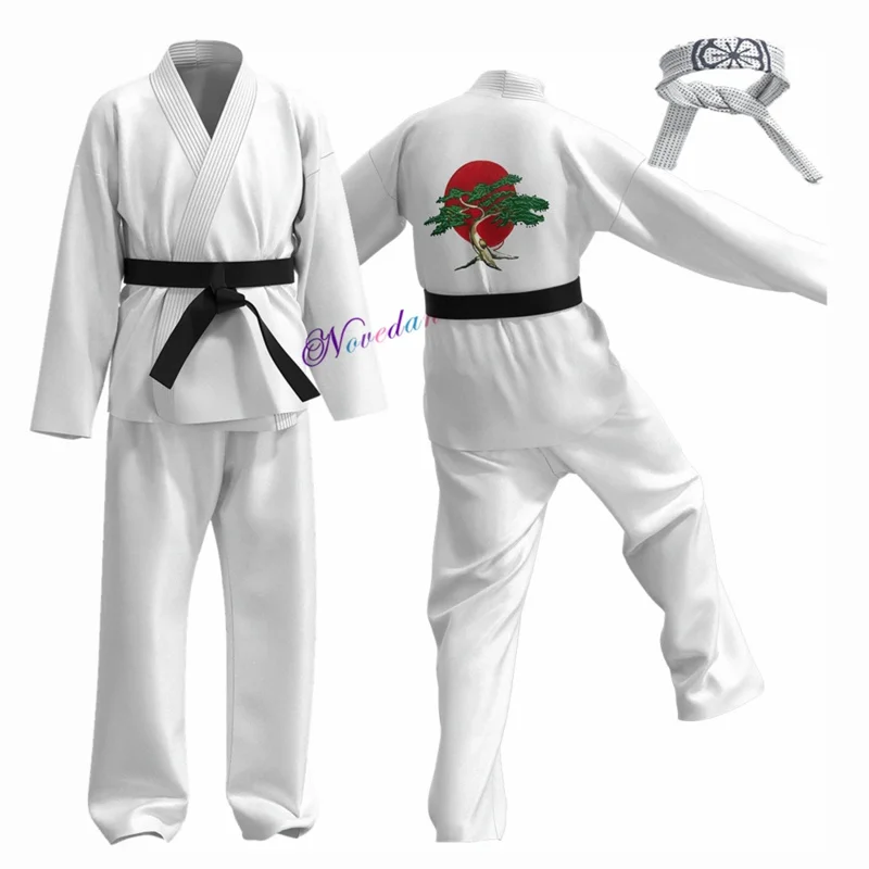 ❤Anime Karate Kids KOF Cobra Kai Cosplay Costume Kid Child Aldult White Kimono Uniform Headband Halloween Party Suit Tracksui★❤★ view 6