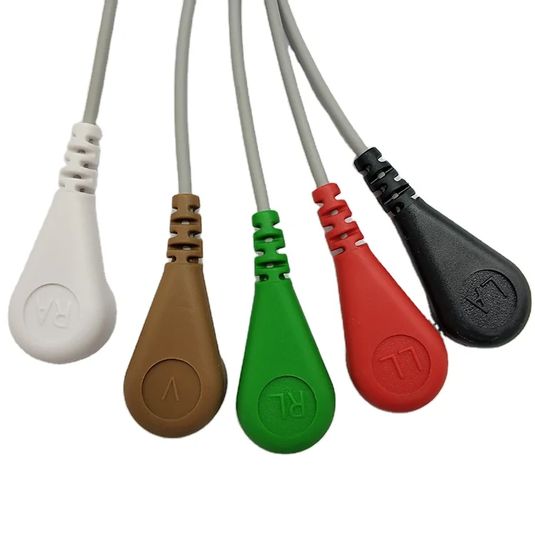 Kabel Holter AHA 5 Lead 10 Pin Snap Mortara H3 ec g berkualitas tinggi