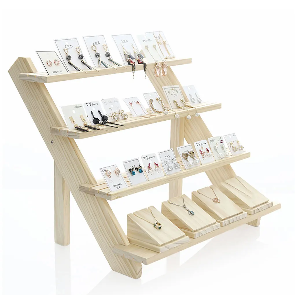 

Jewelry Display Holder Stair Shelf Necklace Watch Headband Show Stand