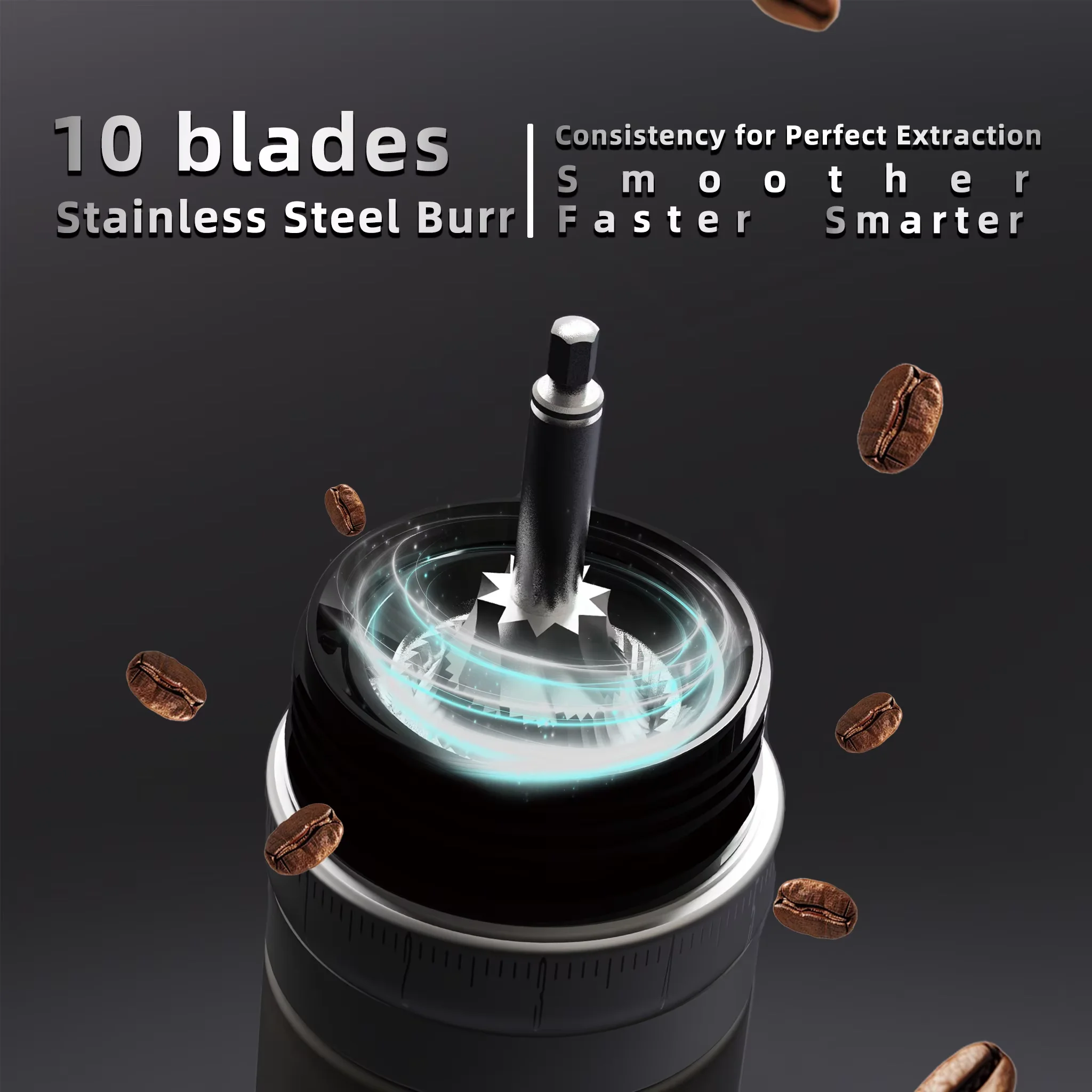 NOVO CGE03 CERA+ Moedor de Café Elétrico Portátil de Aço Inoxidável com Rebarbas para Grãos de Café Expresso