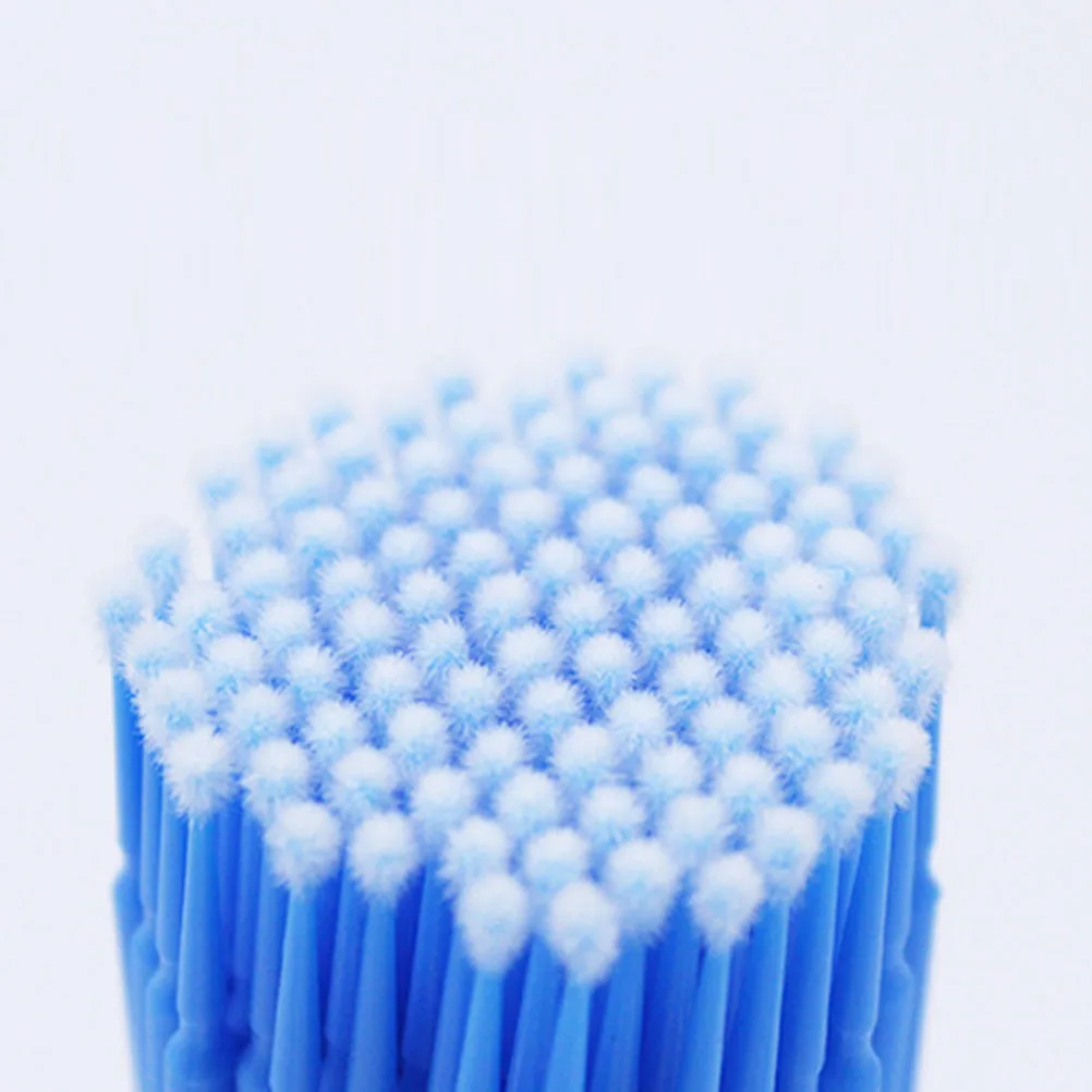 400 Uds. De hisopos de algodón desechables para extensión de pestañas, puntas flexibles precisas azules para eliminación de maquillaje, microaplicador para el hogar