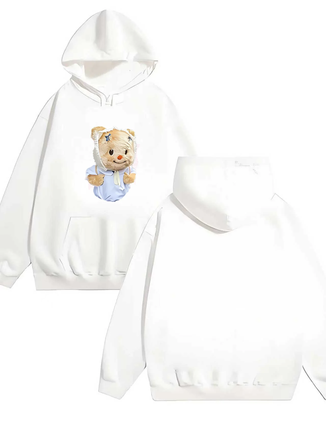 Felpa con cappuccio resistente 330G l'ultimo pullover ampio casual da uomo e da donna con stampa di orsi carini e alla moda nel 2025