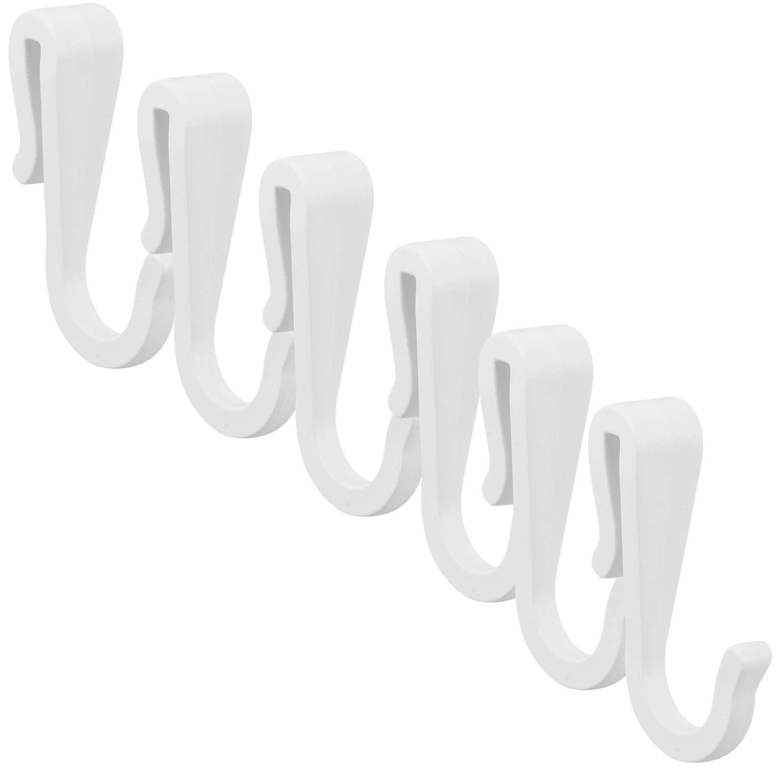 

6Pcs Flat S Hooks Plastic for Kitchen Cabinet Door Rods Multi Purpose Utility Hooks for Hanging Hats Bags Clothes and Cooking