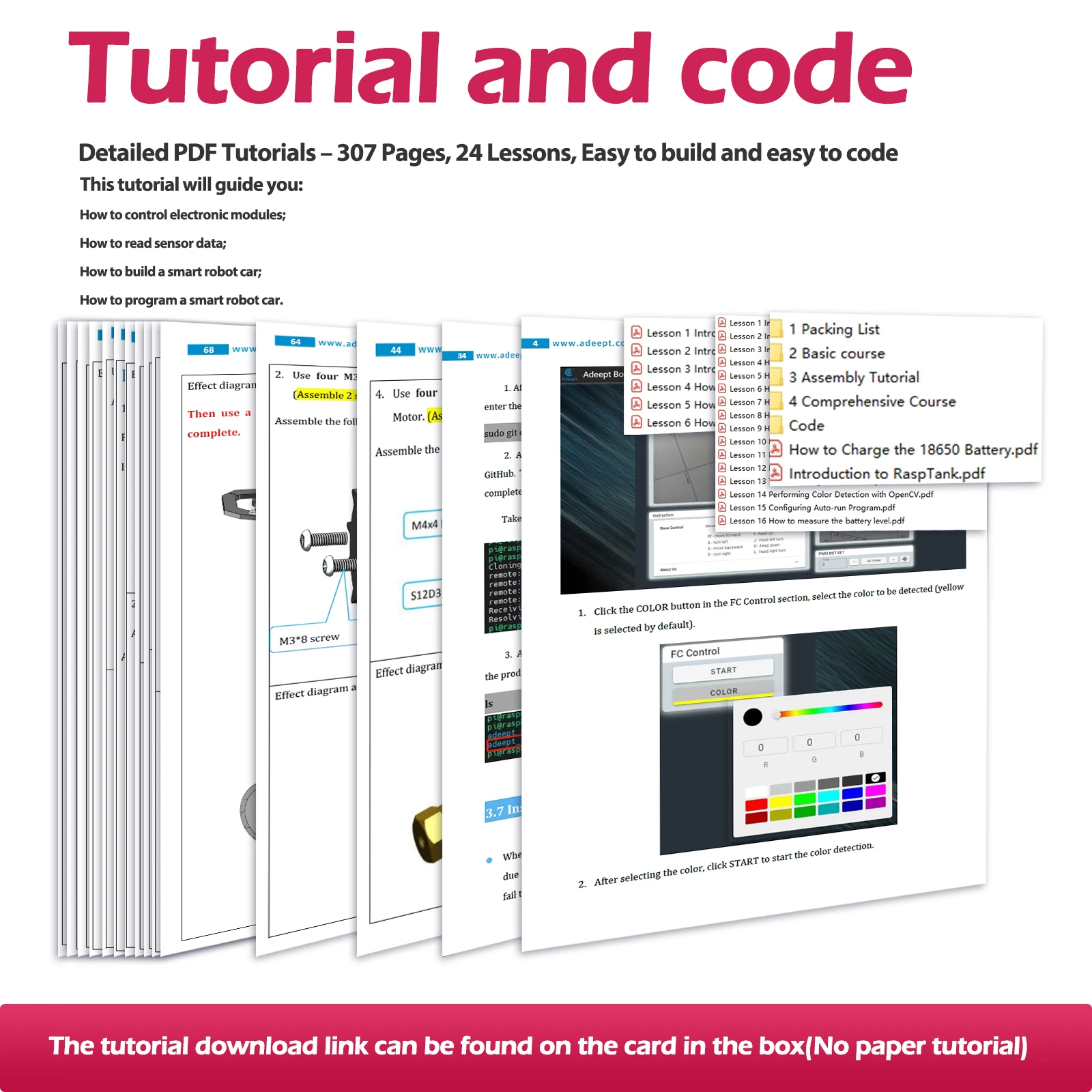 Автомобильный комплект Adeept RaspTank Smart Robot для Raspberry Pi 4/3B/3B+ (плата в комплект не входит)