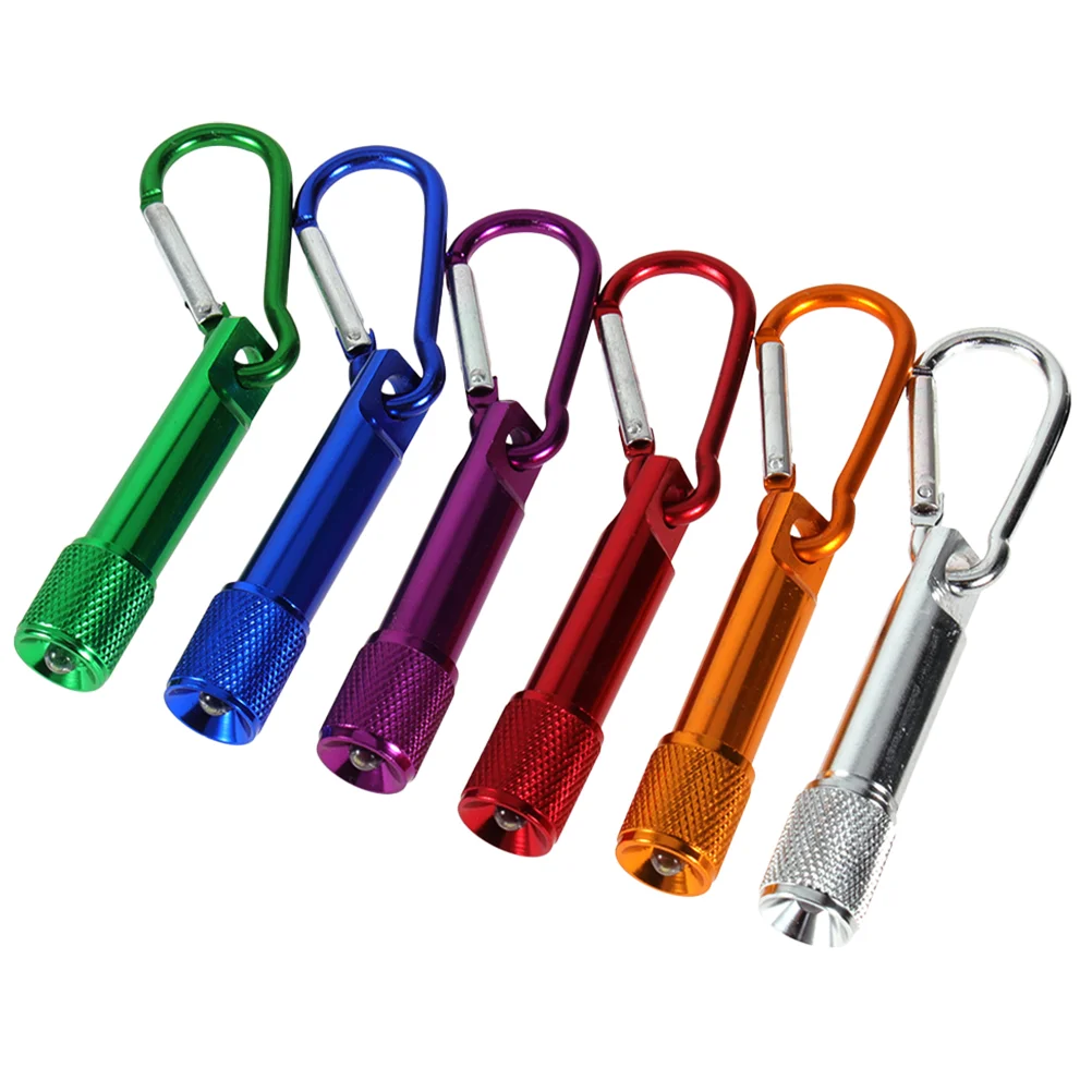 

6 Pcs Mini Flashlight Portable Small Flashlights outside Lighting Tool Outdoor Aluminum Alloy Carabiner