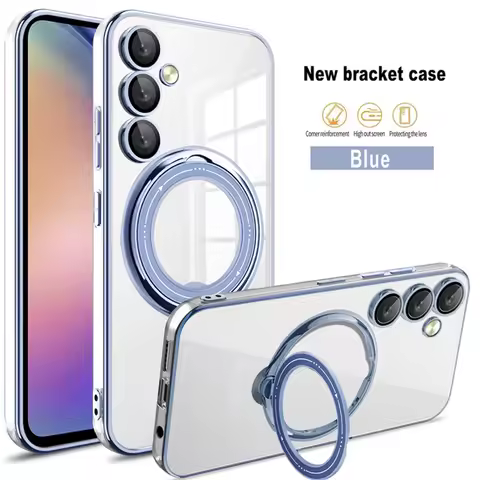 Magnetic Clear Case For Samsung Galaxy S25 S24 S23 S22 Ultra S20 FE A54 A52 A34 A32 A24 A23 A14 A13 A12 Lens Protection Cover