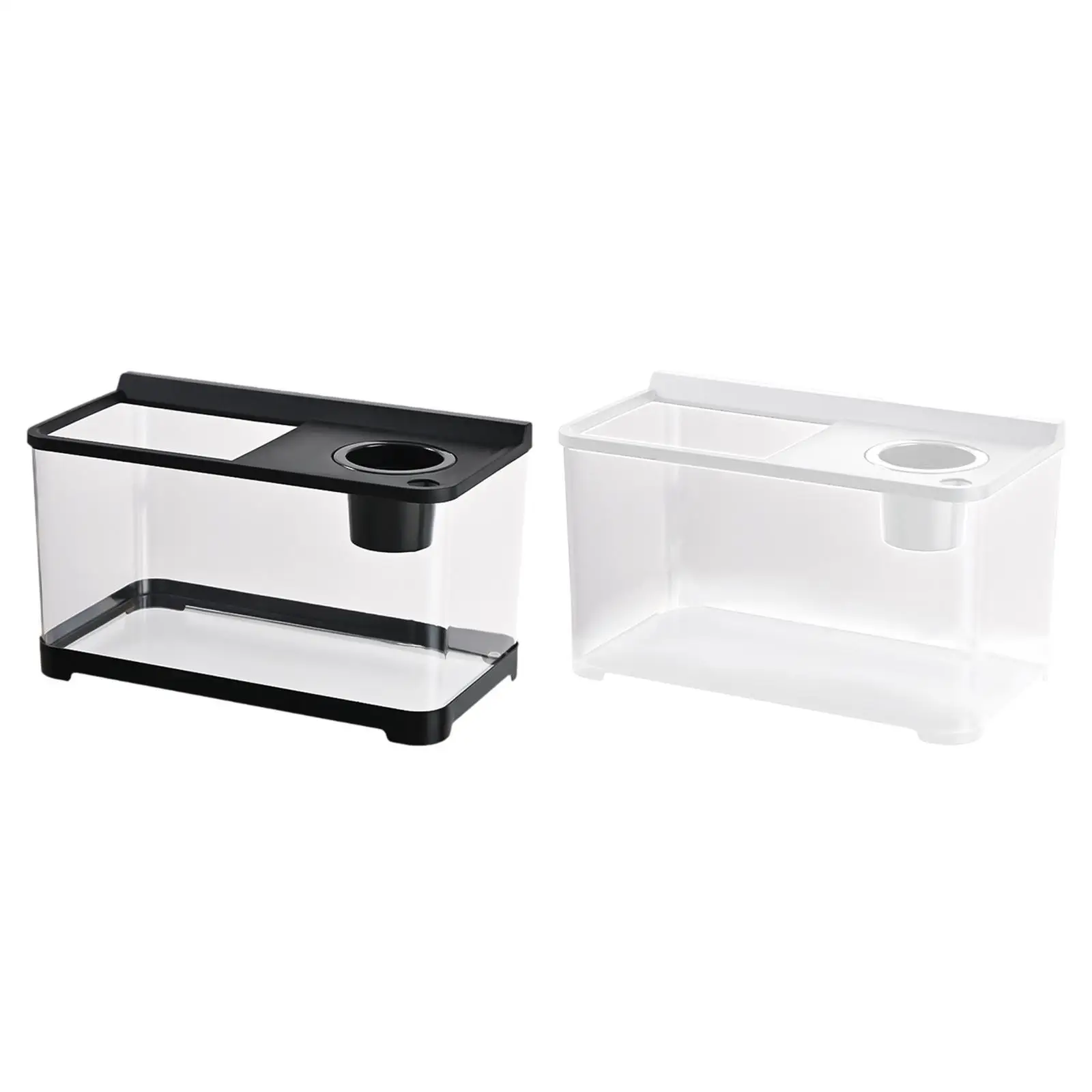 Betta Fish Tank Reptile Terrarium Tank Clear View 34x21x20 cm Fish Bowl Small Fish Aquarium Tank for Turtle Fish Hermit Crabs