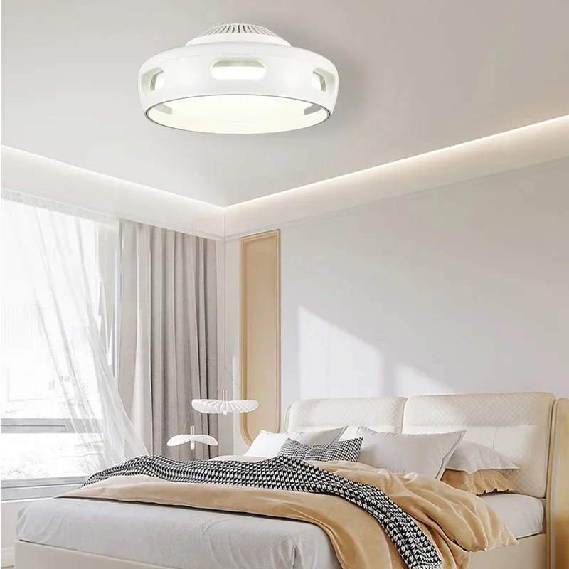 

220V Leafless Ceiling Fan light Frequency Conversion Bedroom Fan Lamp Invisible Restaurant Led Chandelier Ceiling Lamps