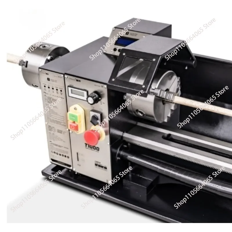 T1000 Horizontal Double Chuck Metal Lathe 220V for Cue Repair and Woodworking Maintenance