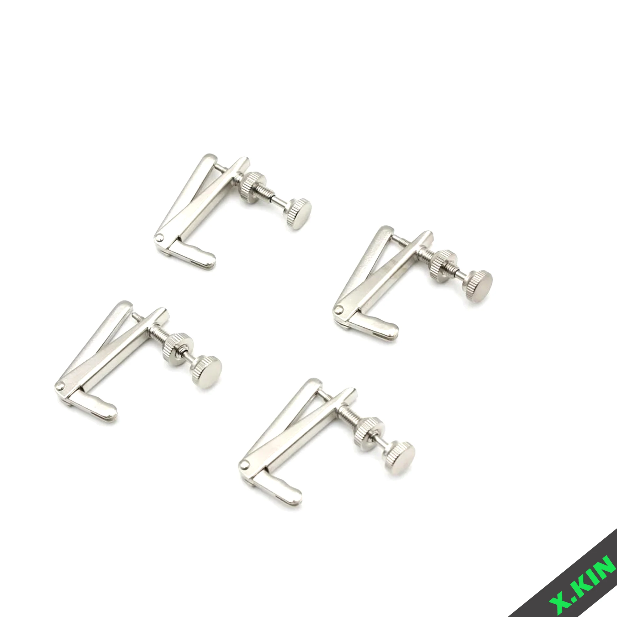 

4 Pieces/Set Cello Silver Fine Tuner Copper Nickel Alloy Cello String Hook 4/4 Size Cello Accessories