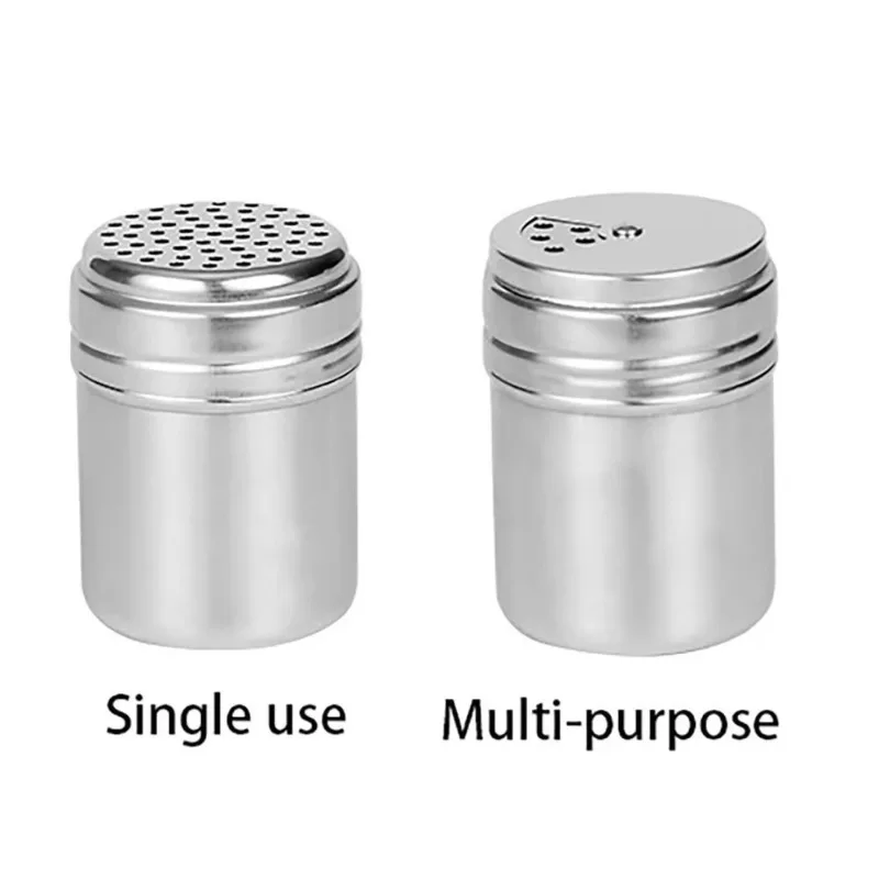 Salt Sugar Bottle Rotating Cover Kitchen Gadgets Spice Pepper Shaker Spice Jar Multi-purpose Stainless Steel Seasoning Jar