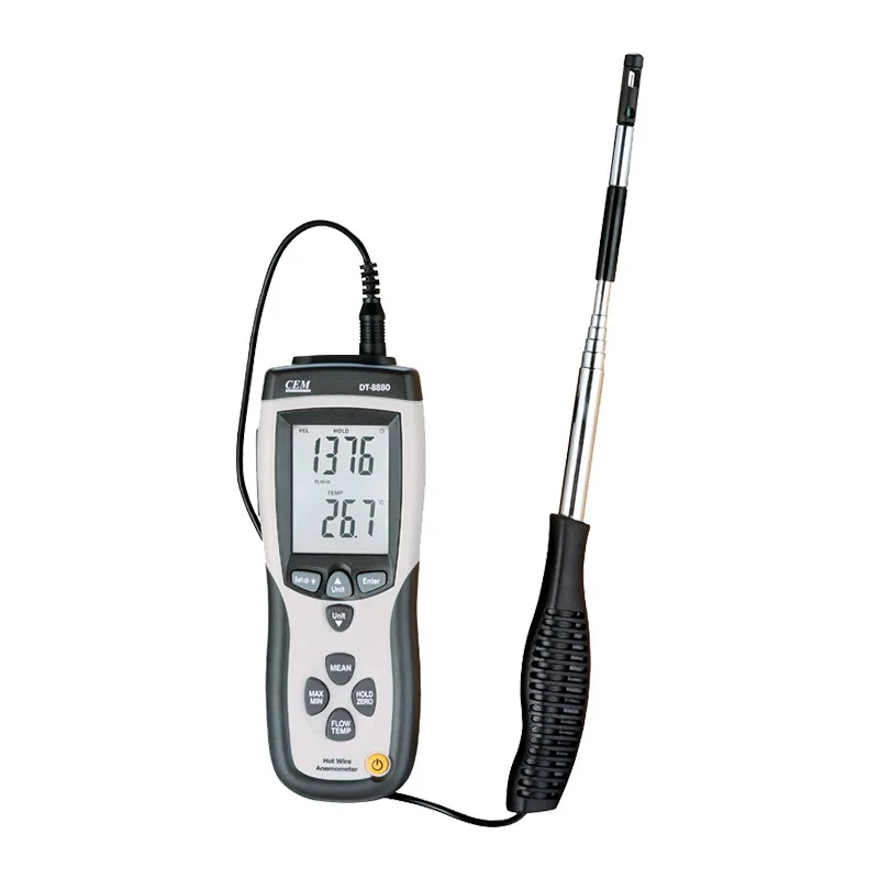 DT-8880 Portable Thermal Anemometer Wind Speed, Air Volume, Wind Temperature Differential Pressure USB Transmission