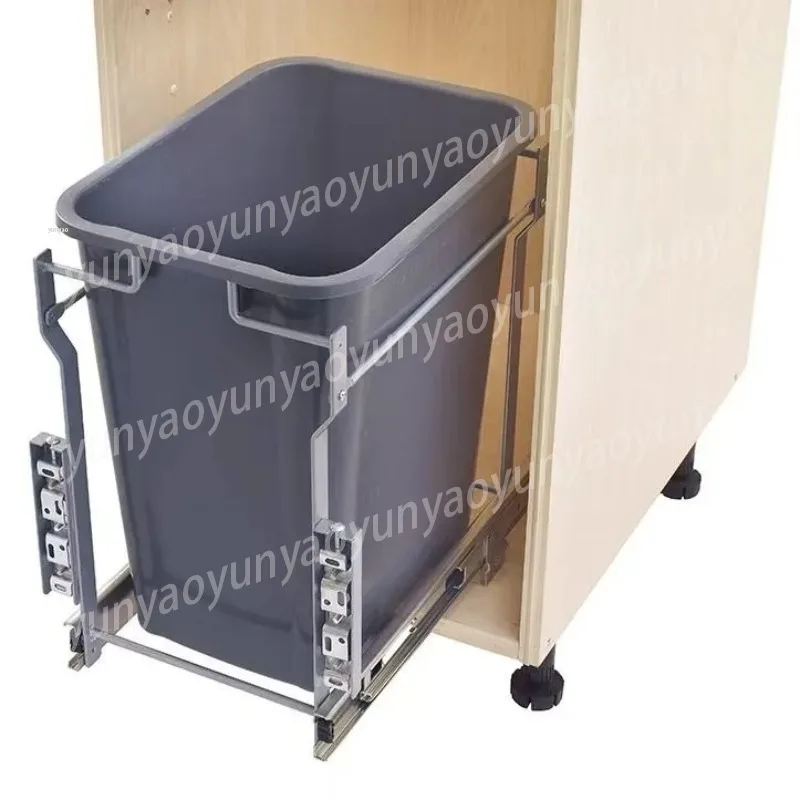 Hidden Trash Can Household Cabinet Embedded Trash Cans Drawer Type Kitchen Cleaning Tools Morden High Capacity Waste Bins