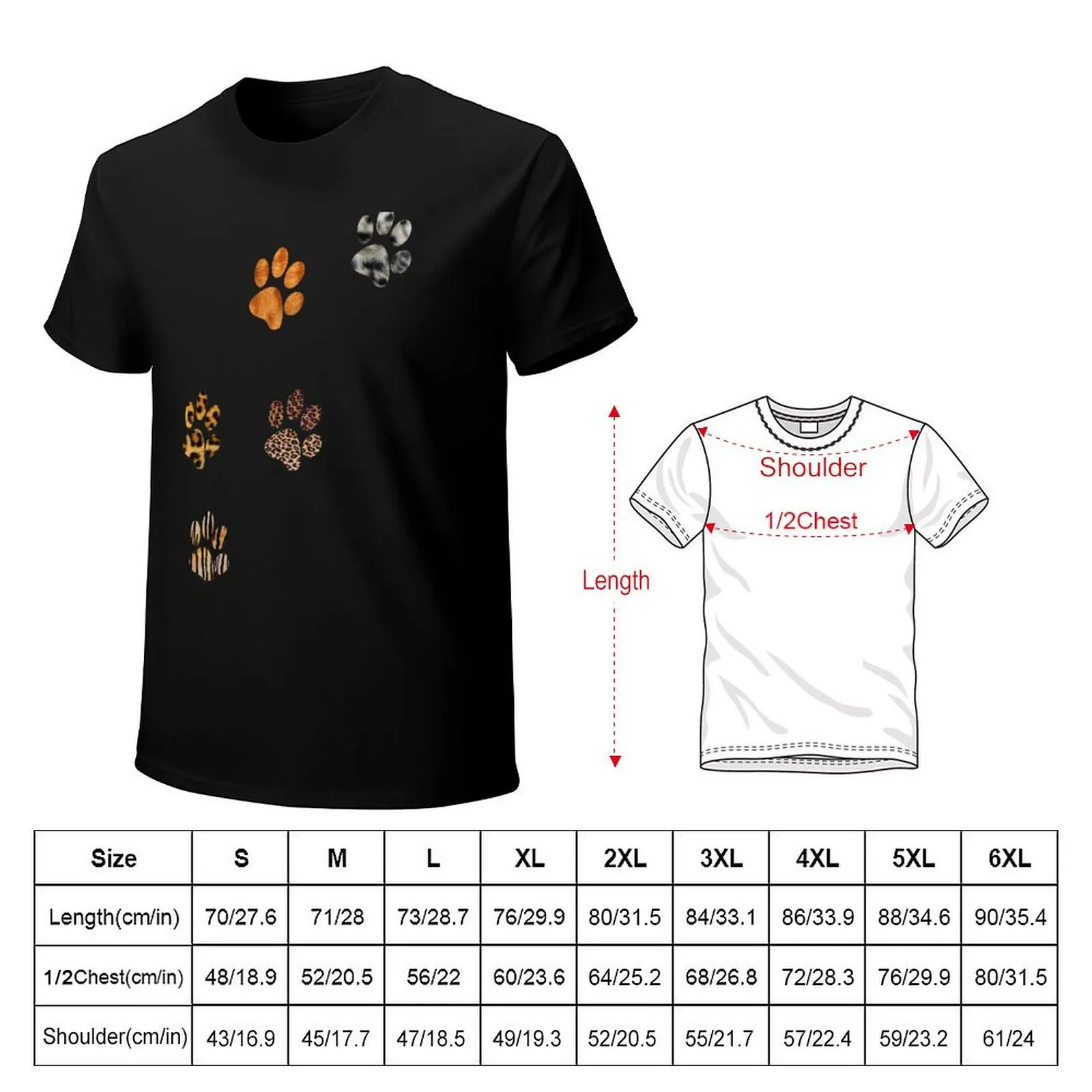 Wild cat paws T-Shirt Casual Lightweight Short Sleeve Top
