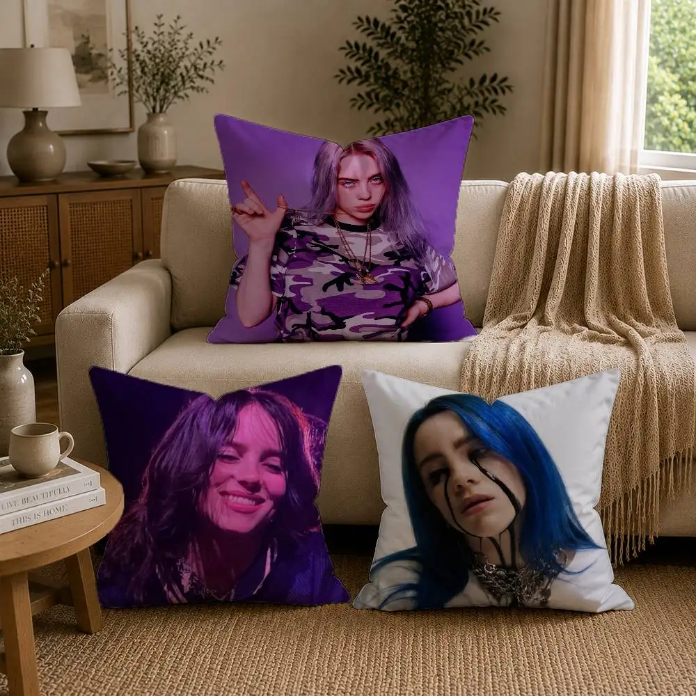 B-Billie Eilish Singer Pillow Case for Sofa Living Room Home office Decor Protective Cover